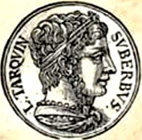 Moneda conmemorativa de Tarquinio el Soberbio, último rey de Roma
