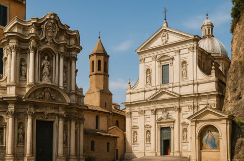 Fachadas de iglesias poco conocidas en Roma con arquitectura barroca y renacentista, ideales para descubrir en una ruta diferente por la Ciudad Eterna