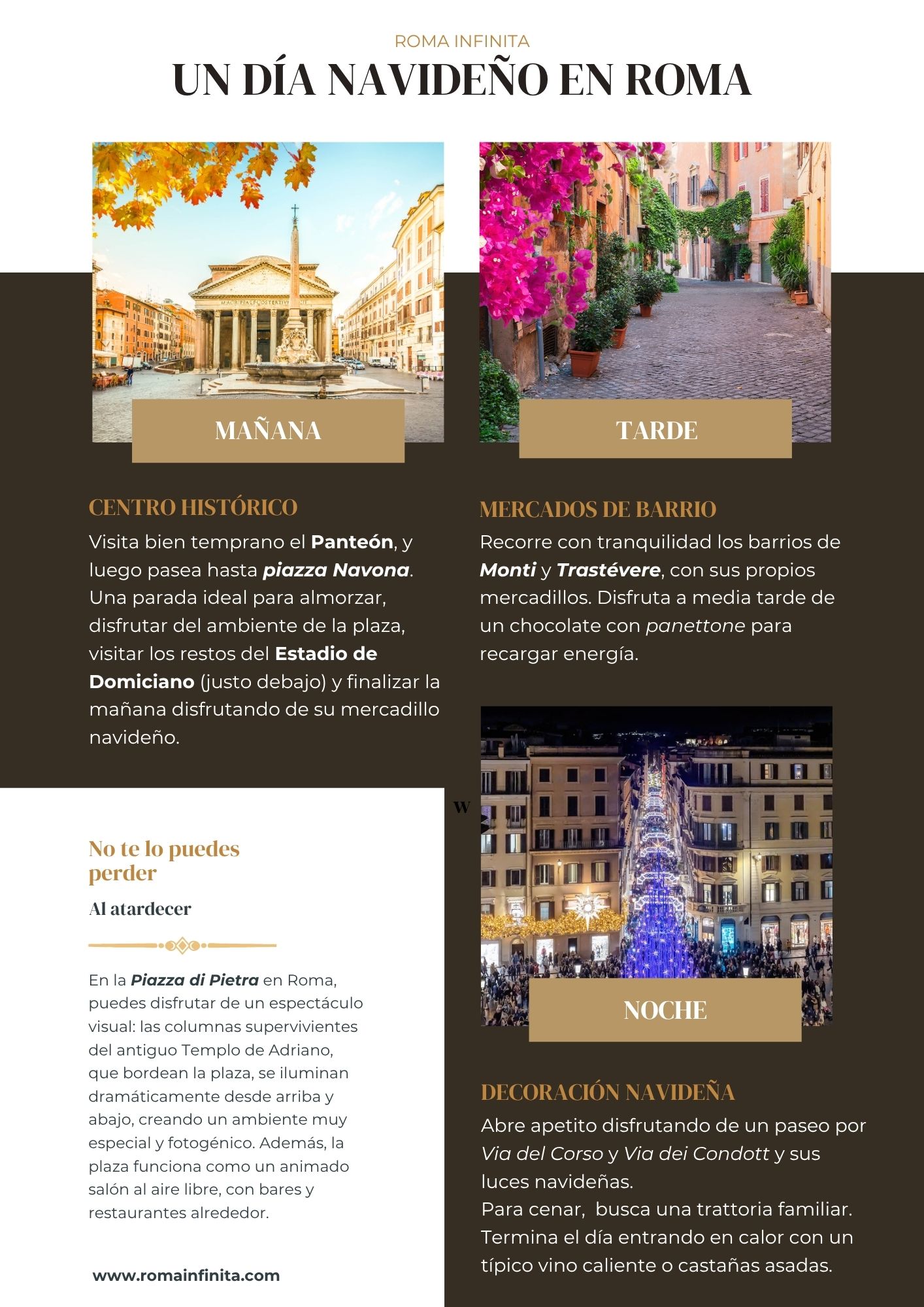 Ilustración del itinerario recomendado por Roma Infinita para visitar Roma un día de Navidad.