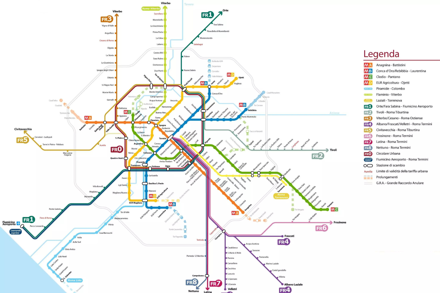 Plano del metro de Roma 2025
