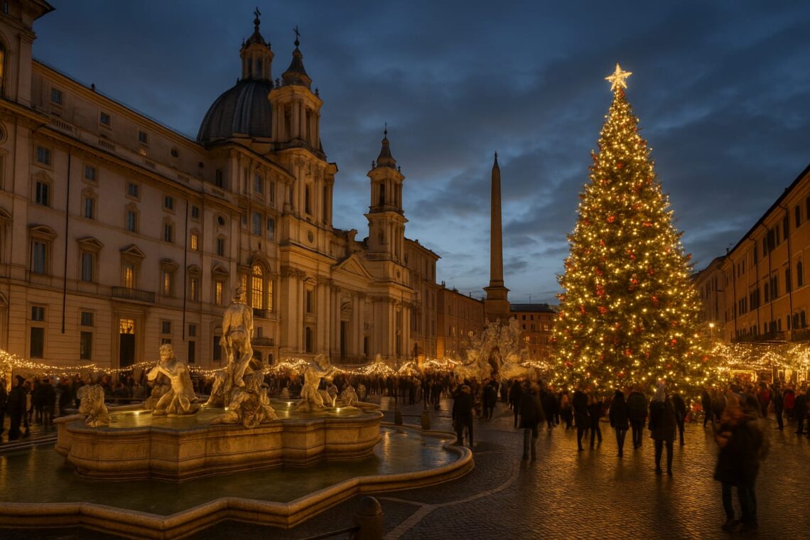 Mercadillo navideño de la piazza Navona en Roma 2025