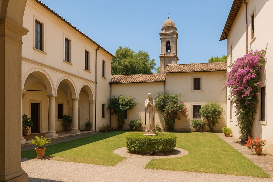 Patio claustro convento alojamiento en Roma