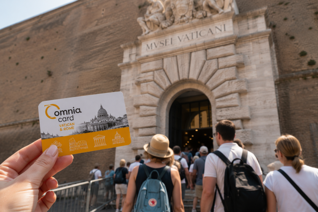 Turistas entrando a Museos Vaticanos con Omnia Card